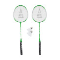 Badmintonový set SULOV, 2x raketa, 2x míček, vak - zeleno-bílý