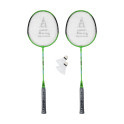 Badmintonový set SULOV, 2x raketa, 2x míček, vak - zeleno-černý