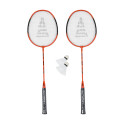 Badmintonový set SULOV, 2x raketa, 2x míček, vak - oranžový