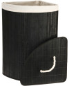 Koš na prádlo rohový bambus 35 x 35 x 60 cm černá