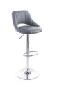 Barová židle G21 Aletra grey, koženková, prošívaná, šedá