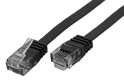 Patch kabel UTP cat 6, 3m plochý - černý