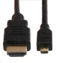 Kabel Raspberry propojovací Micro HDMI (M) na HDMI (M), černý, 1,8m
