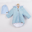Zimní kojenecký kabátek s čepičkou Nicol Kids Winter modrý 56 (0-3m)