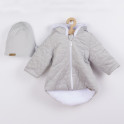 Zimní kojenecký kabátek s čepičkou Nicol Kids Winter šedý 68 (4-6m)