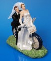 Svatební figurky ženich a nevěsta na motorce, D-PF24
