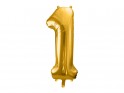 Foliový zlatý balónek číslice 1, 86 cm