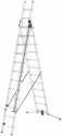 Hailo ProfiLOT 3-dílný 3x12 příček hliníkový kombinovaný žebřík s obloukovou nohou