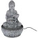 Fontána pokojová s LED osvětlením 29 cm Budha šedá 0