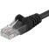 Patch kabel UTP Cat 6, 0,25m - černý 0