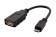 Redukce Roline USB A(F) - microUSB B(M), OTG, 0,15m, černý 0