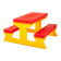 Dětský zahradní nábytek - Stůl a lavičky červeno-žlutý 0