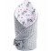 Oboustranná zavinovačka z Minky New Baby 75x75 cm teddy šedá hvězdičky růžové 0