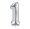 Foliový stříbrný balónek číslice 1, 35 cm 0