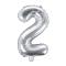 Foliový stříbrný balónek číslice 2, 35 cm 0