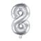 Fóliový stříbrný balónek číslice 8, 35 cm 0