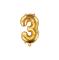 Foliový zlatý balónek číslice 3, 35 cm 0