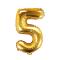 Foliový zlatý balónek číslice 5, 35 cm 0